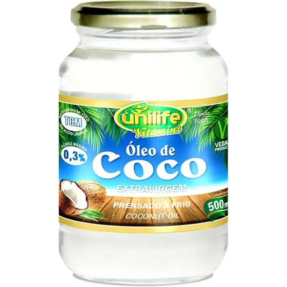 Óleo de Coco Extra Virgem Unilife 500ml