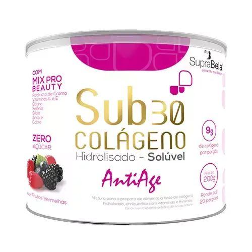 Colágeno Hidrolisado Sub30 AntiAge SupraErvas 200g