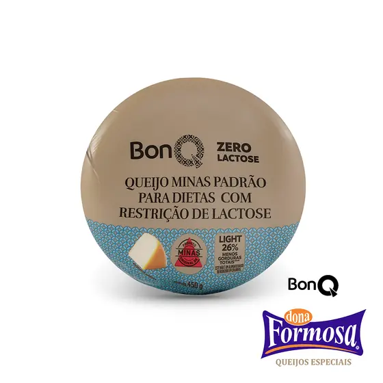 Queijo Minas Padrão Zero Lactose BonQ 450g