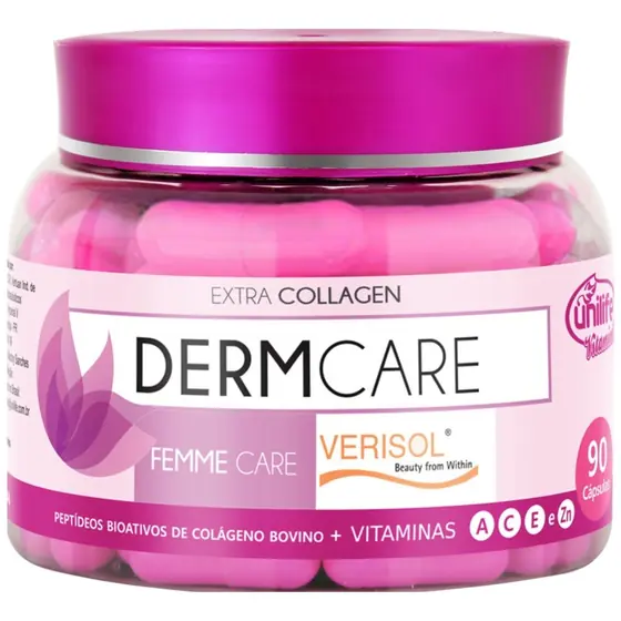 DermCare com Colágeno Verisol Unilife 90 cápsulas