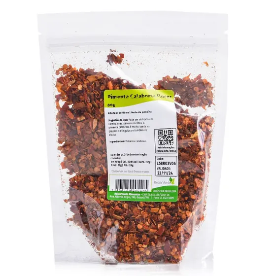 Pimenta Calabresa em Flocos Relva Verde 80g