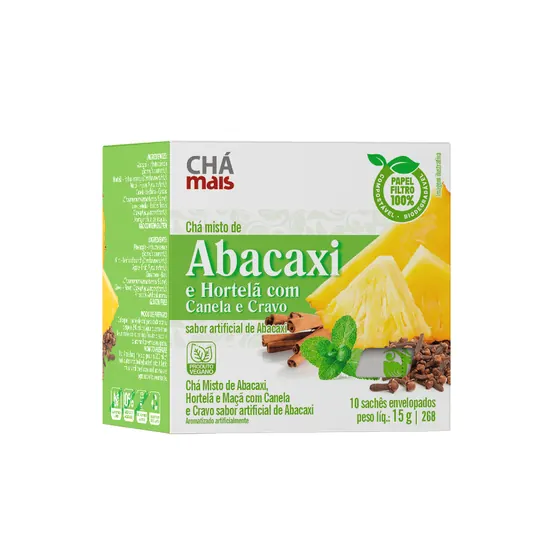 Chá de Abacaxi, Hortelã, Cravo e Canela Chámais 10 sachês 15g