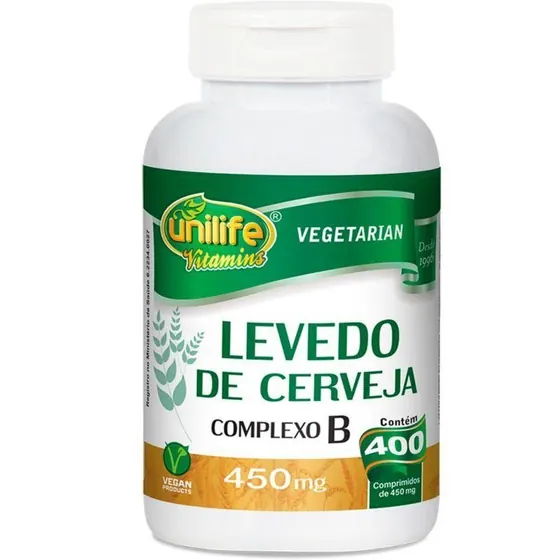 Levedo de Cerveja com Complexo B Unilife 400 Cápsulas