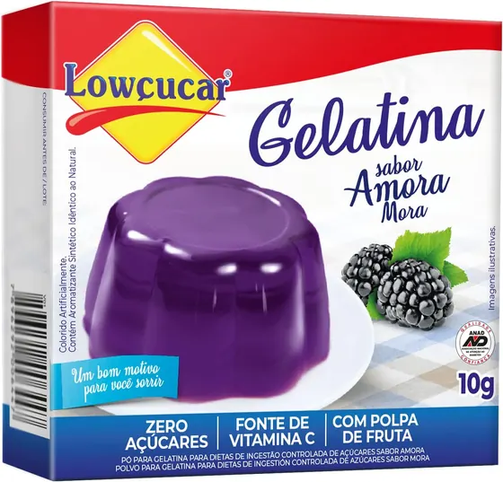 Gelatina Lowçucar Zero Amora 10g