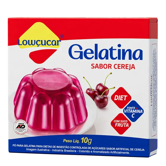Gelatina Lowçucar Zero Cereja 10g