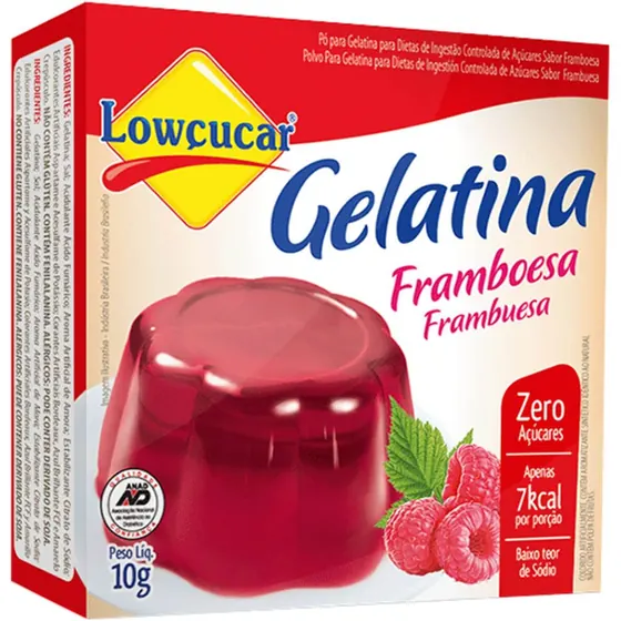 Gelatina Lowçucar Zero Framboesa 10g
