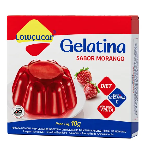 Gelatina Lowçucar Zero Morango 10g