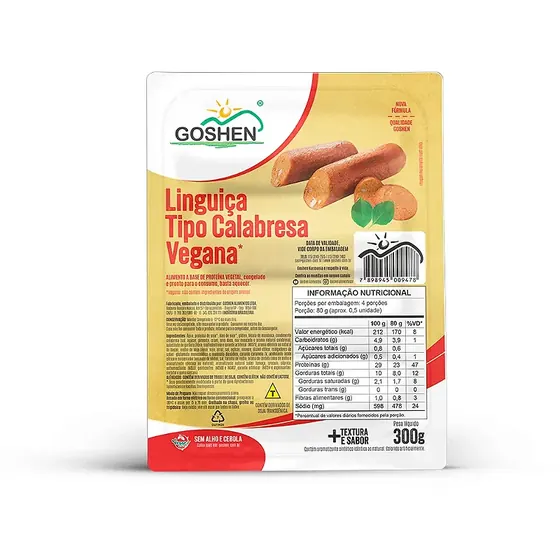 Linguiça Calabresa de Soja Vegges 900g