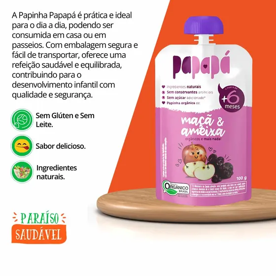 Papinha Orgânica de Maçã Papapá 100g