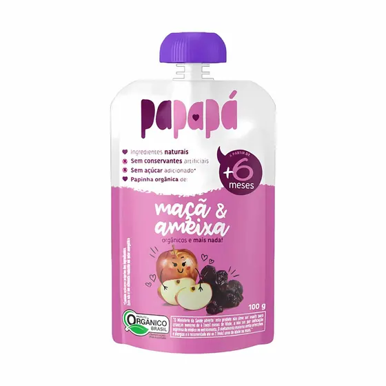 Papinha Orgânica de Maçã e Ameixa Papapá 100g