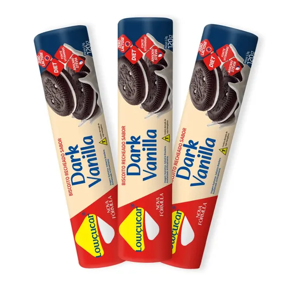 Biscoito Dark Vanilla Baunilha Lowçucar 120g