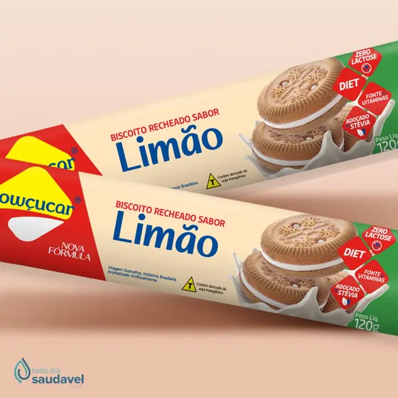 Biscoito Recheado Lowçucar Limão 120g