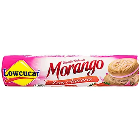 Biscoito Recheado Lowçucar Morango 120g