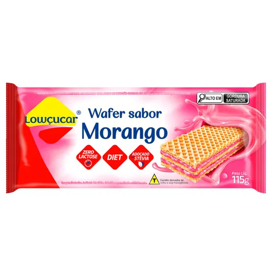 Wafer Lowçucar Morango 115g