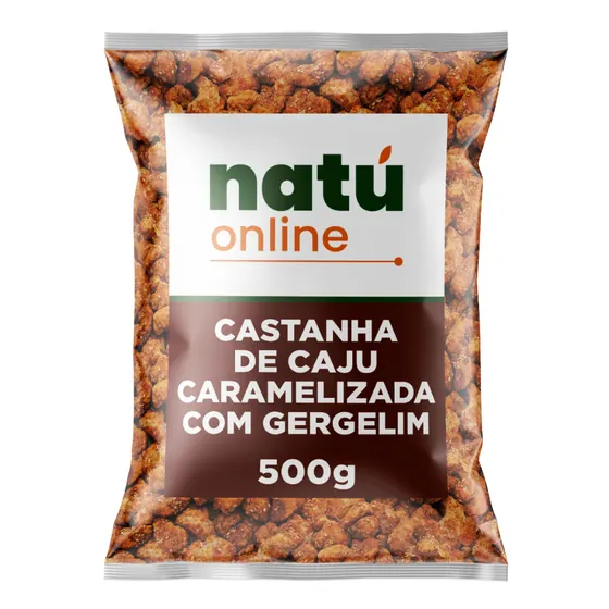 Castanha-de-caju Caramelizada com Gergelim