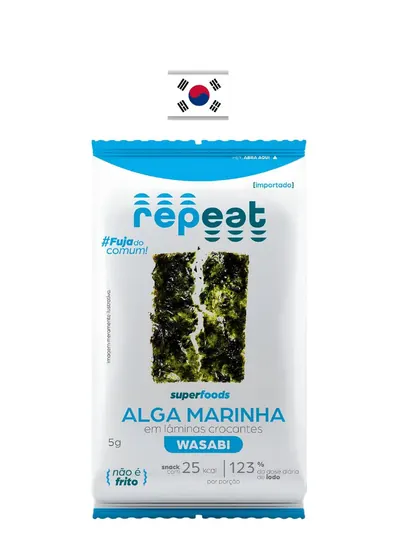 Snack de Alga Marinha Wasabi Repeat 5g