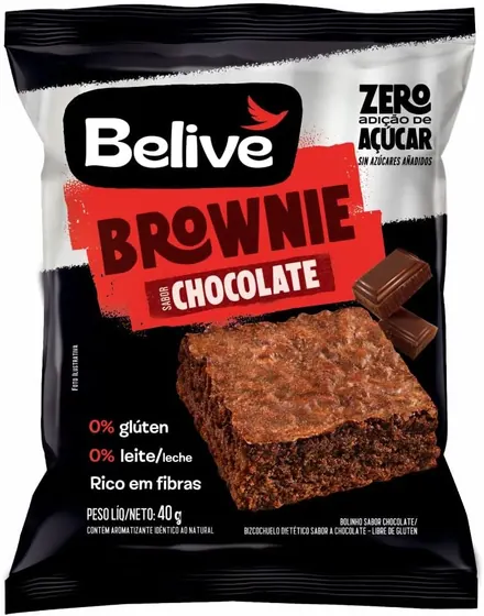 Brownie de Chocolate Zero Açúcar Belive 40g