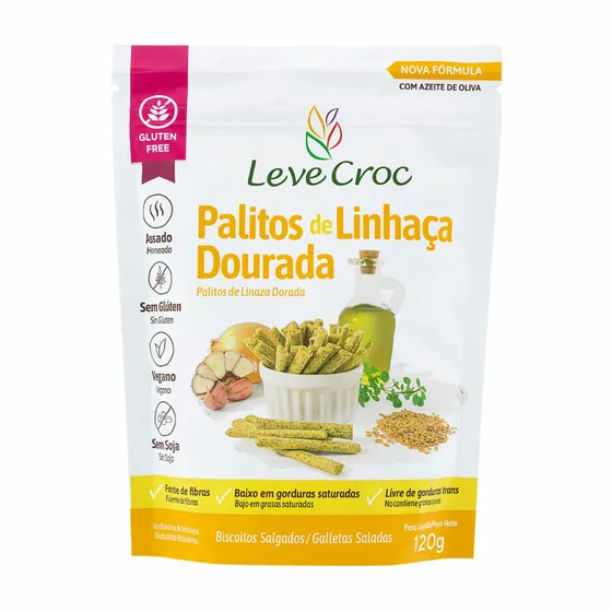 Palitos de Linhaça Dourada Leve Croc 120g