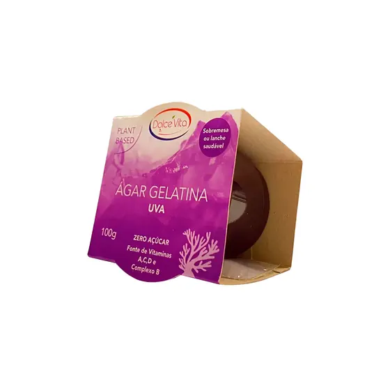 Gelatina Vegana de Ágar Uva sem Açúcar 100g