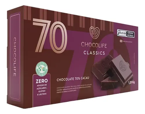 Ovo de Páscoa 70% Cacau Zero Lactose e sem Açúcar