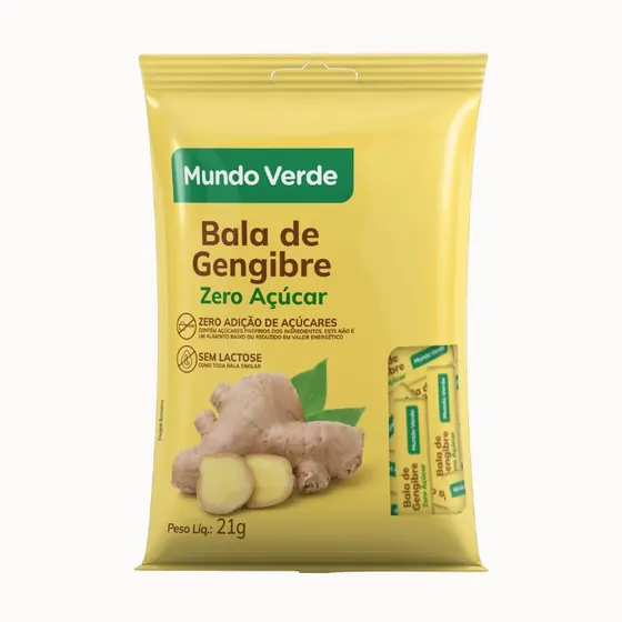 Bala de Gengibre Zero Açúcar