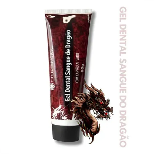 Gel Dental Sangue de Dragão e Carvão Ativado Phytoterápica 90g