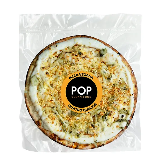 Pizza Quatro Queijos Vegana Congelada Pop Vegan