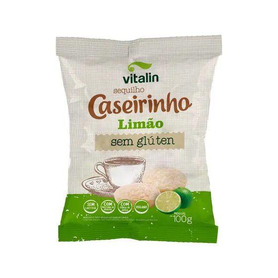 Biscoito Caseirinho Sequilho Limão sem Glúten Vitalin 100g