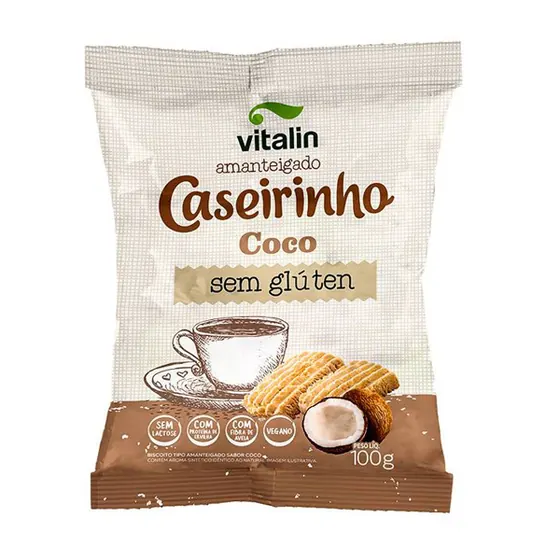 Biscoito Caseirinho Amanteigado Coco sem Glúten Vitalin 100g