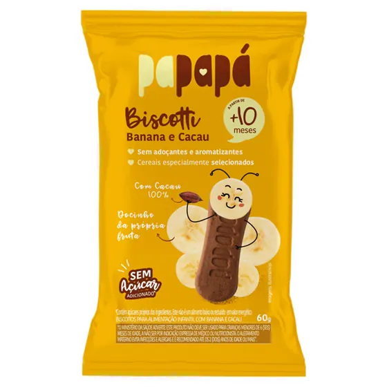 Biscotti de Banana e Cacau Papapá