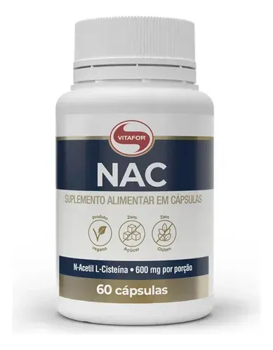 NAC N-Acetilcisteína 600mg Vitafor 60 cápsulas