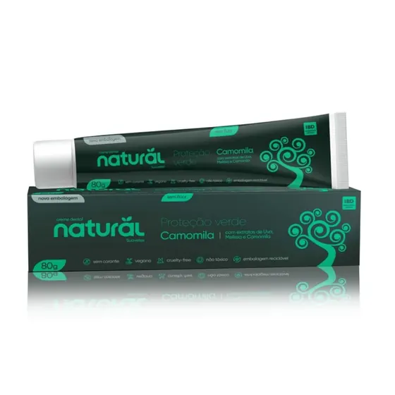 Creme Dental Natural Proteção Verde Camomila Orgânico Natural 80g