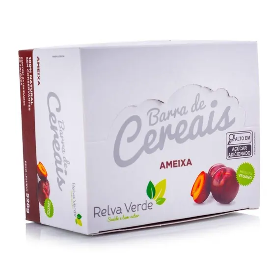 Barra de Cereais Vegana com Ameixa Relva Verde