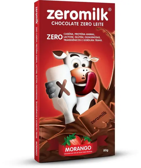 Chocolate ZeroMilk 40% Morango 80g