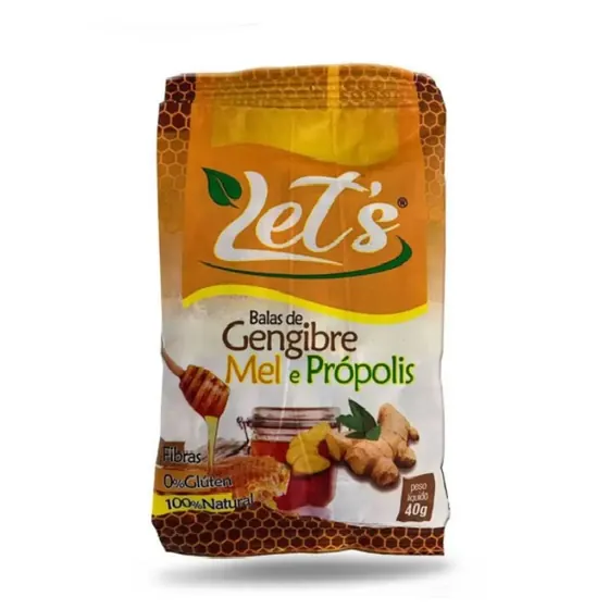 Bala de Gengibre com Mel e Própolis 40g