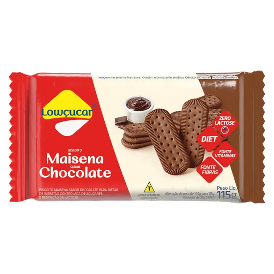 Biscoito Maisena Chocolate Zero Lowçucar 115g
