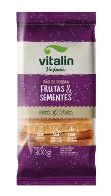 Pão de Forma Frutas e Sementes sem Glúten Vitalin 300g