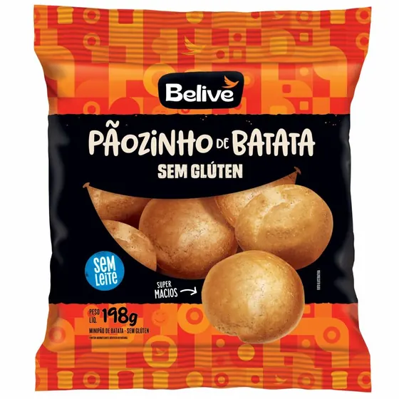 Pãozinho de Batata sem Glúten e sem Lactose Belive 198g