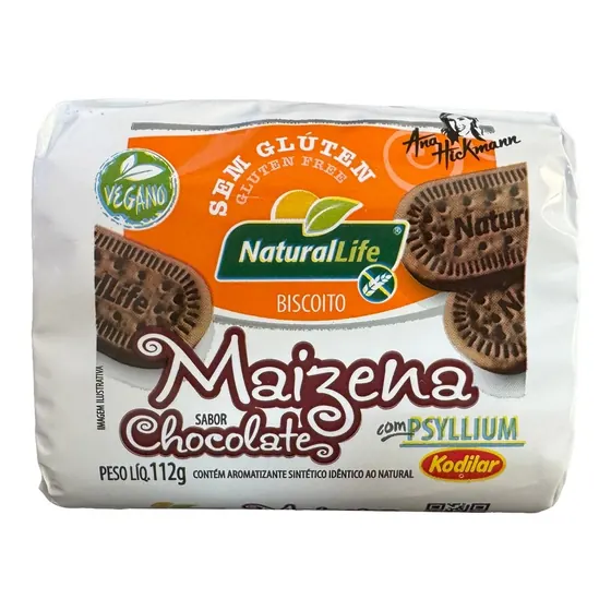 Biscoito de Maizena Chocolate com Psyllium Kodilar 112g