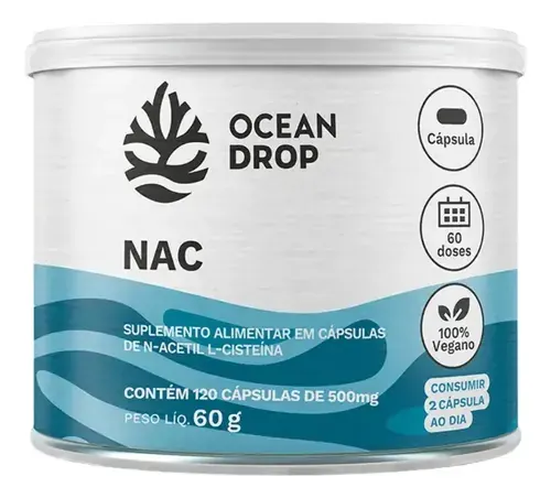 NAC 500mg Ocean Drop 120 Cápsulas