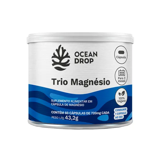 Trio Magnésio Ocean Drop 60 Cápsulas