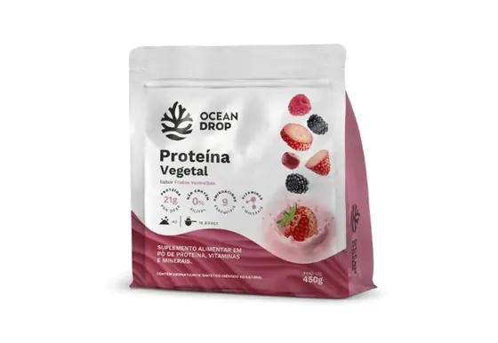 Proteína Vegetal Frutas Vermelhas Ocean Drop 450g