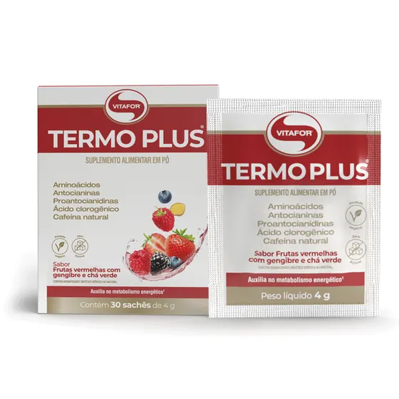 Termo Plus Frutas Vermelhas com Gengibre e Chá Verde Vitafor 4g