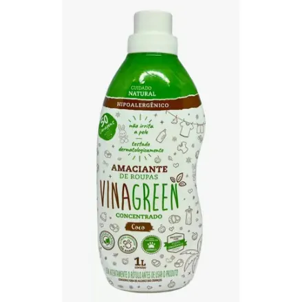 Amaciante de Roupas Líquido Concentrado Coco Vinagreen 500ml