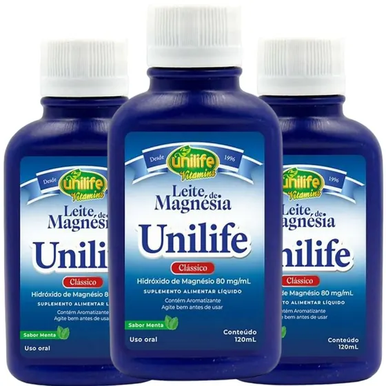 Leite de Magnésia Sabor Menta Unilife 120ml