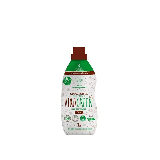 Amaciante de Roupas Líquido Concentrado Coco Vinagreen 1L