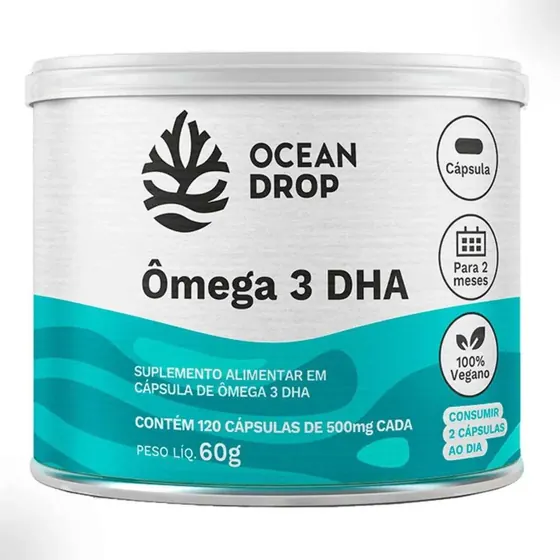 Ômega 3 DHA 100% Vegetal Ocean Drop 120 Cápsulas
