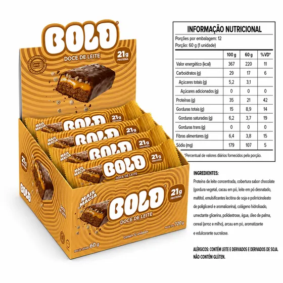 Barra de Proteína Bold Doce de Leite 60g