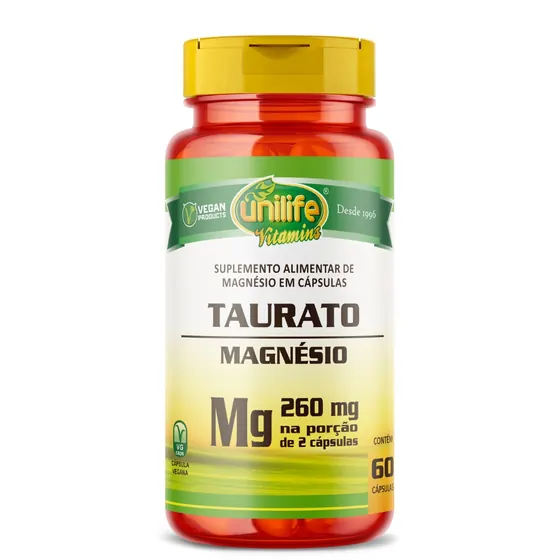 Taurato de Magnésio 620mg Unilife 60 Cápsulas
