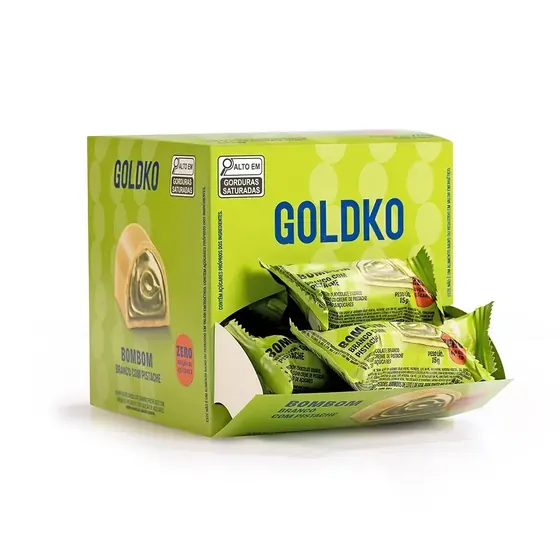 Bombom Branco com Pistache Goldko